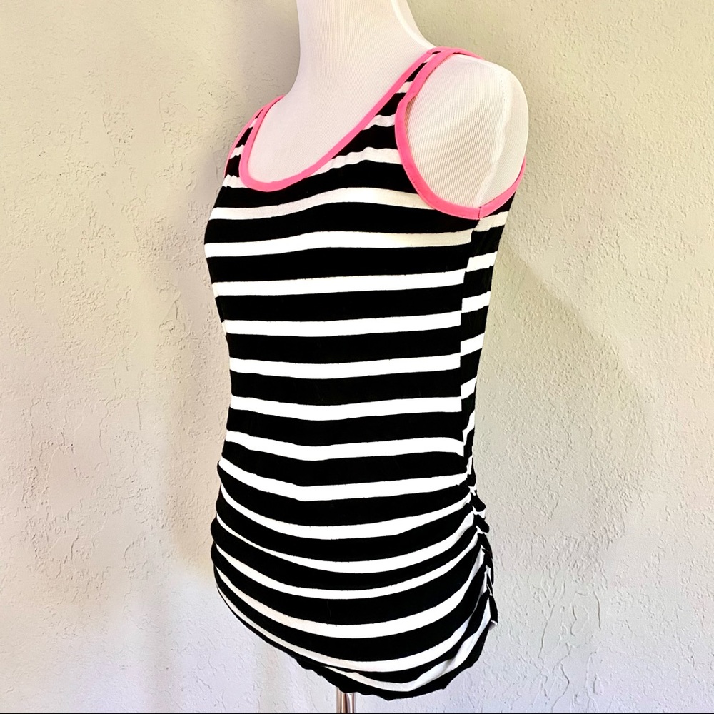 NWOT One Clothing Ruched Stripe Tank Top, L (Jrs) - Picture 2 of 11